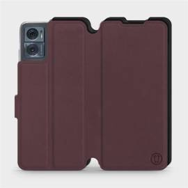 Hülle für Motorola Moto E22i - Farbe Burgund mit Schwarz