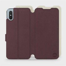 Hülle für Xiaomi Redmi 9A - Farbe Burgund mit Platin