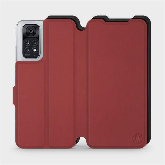 Hülle für Xiaomi Redmi Note 11S - Farbe Dunkelrot mit Schwarz