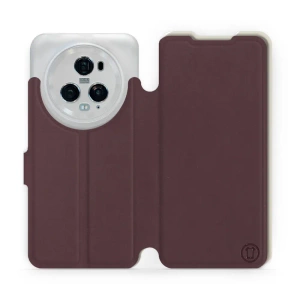 Hülle für Huawei Honor Magic5 Pro 5G - Farbe Burgund mit Platin