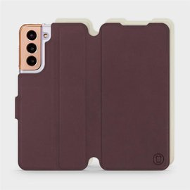 Hülle für Samsung Galaxy S21 - Farbe Burgund mit Platin