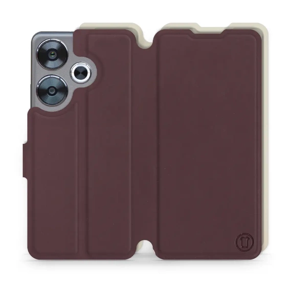 Hülle für Xiaomi POCO F6 - Farbe Burgund mit Platin