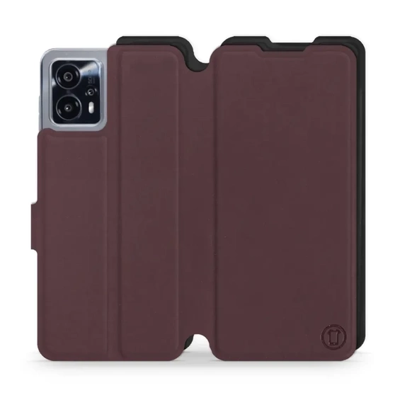 Hülle für Motorola Moto G13 - Farbe Burgund mit Schwarz