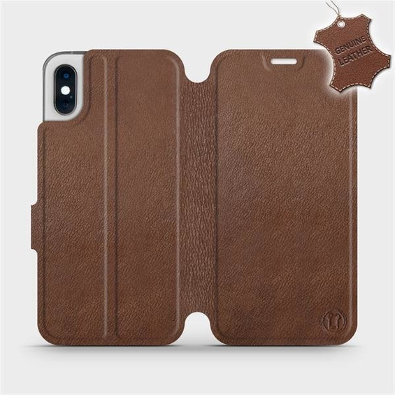 Hülle für Apple iPhone X - Farbe Brown Leather