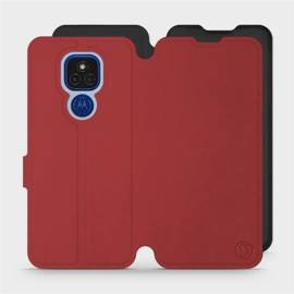 Hülle für Motorola Moto E7 Plus - Farbe Dunkelrot mit Platin