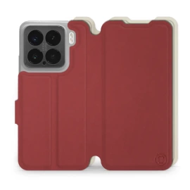 Hülle für Xiaomi 15 - Farbe Dunkelrot mit Platin