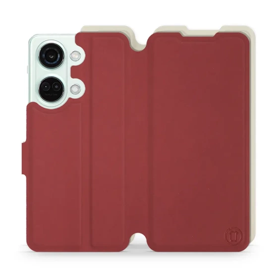 Hülle für OnePlus Nord 3 5G - Farbe Dunkelrot mit Platin