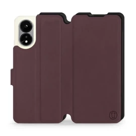 Hülle für OPPO A38 - Farbe Burgund mit Schwarz