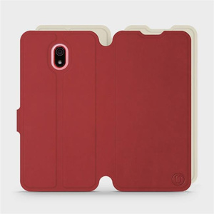 Hülle für Xiaomi Redmi 8A - Farbe Dunkelrot mit Platin