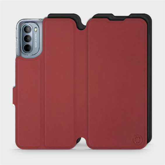 Hülle für Motorola Moto G31 - Farbe Dunkelrot mit Schwarz
