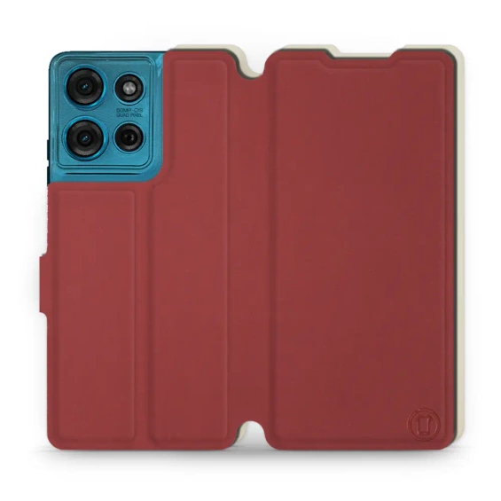 Hülle für Motorola Moto G75 5G - Farbe Dunkelrot mit Platin