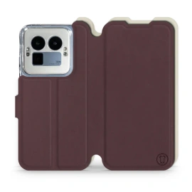 Hülle für Realme GT 8 Pro - Farbe Burgund mit Platin