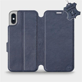 Hülle für Apple iPhone XS - Farbe Blue Leather