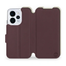 Hülle für OPPO Reno 15 pro - Farbe Burgund mit Platin