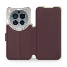 Hülle für Vivo X300 pro - Farbe Burgund mit Platin