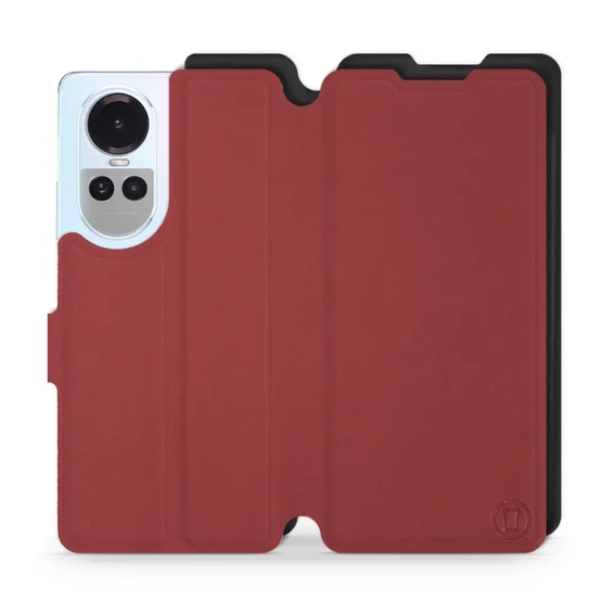 Hülle für OPPO Reno 10 5G - Farbe Dunkelrot mit Schwarz