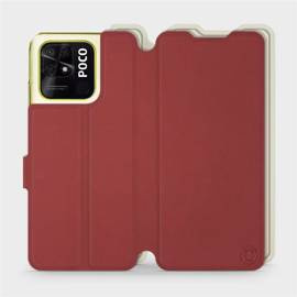 Hülle für Xiaomi POCO C40 - Farbe Dunkelrot mit Platin