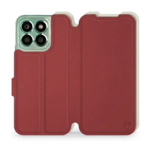 Hülle für Huawei Honor X8b - Farbe Dunkelrot mit Platin