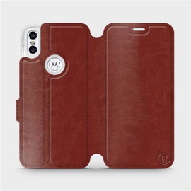Hülle für Motorola One - Farbe Brown&Orange