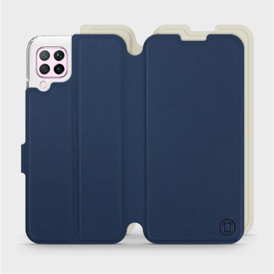 Hülle für Huawei P40 Lite - Farbe Marineblau mit Platin
