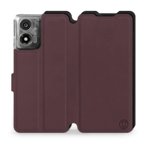 Hülle für Motorola Moto E14 - Farbe Burgund mit Schwarz