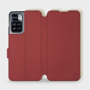 Hülle für Xiaomi Redmi Note 11 Pro - Farbe Dunkelrot mit Platin