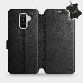 Hülle für Samsung Galaxy A6 Plus 2018 - Farbe Black Leather