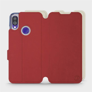 Hülle für Xiaomi Redmi Note 7 - Farbe Dunkelrot mit Platin