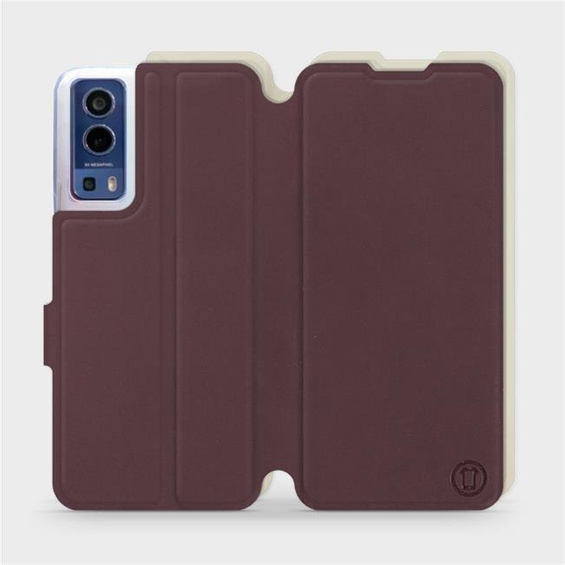 Hülle für Vivo Y72 5G - Farbe Burgund mit Platin