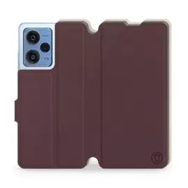 Hülle für Xiaomi Redmi Note 12 Pro Plus 5G - Farbe Burgund mit Platin