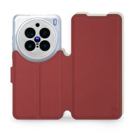 Hülle für Vivo X200 Pro 5G - Farbe Dunkelrot mit Platin