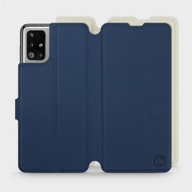 Hülle für Samsung Galaxy M51 - Farbe Marineblau mit Platin