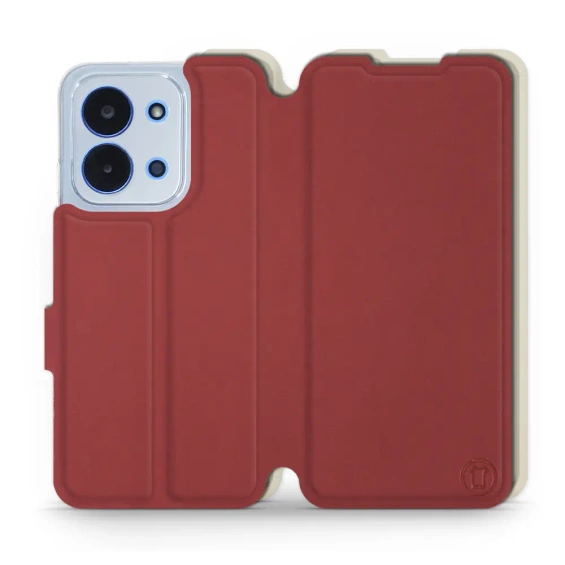 Hülle für Xiaomi Redmi 15C - Farbe Dunkelrot mit Platin