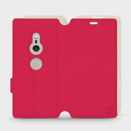 Hülle für Sony Xperia XZ2 - Farbe Rot mit Platin