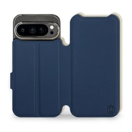 Hülle für Google Pixel 9 Pro - Farbe Marineblau mit Platin