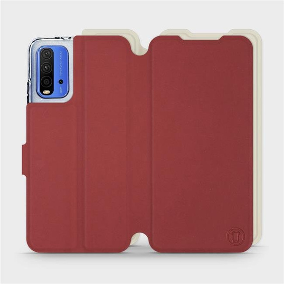 Hülle für Xiaomi Redmi 9T - Farbe Dunkelrot mit Platin