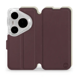 Hülle für Huawei Pura 80 Pro - Farbe Burgund mit Platin