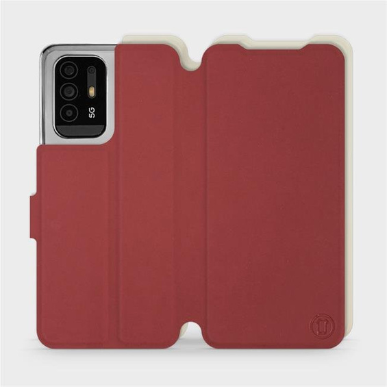 Hülle für OPPO Reno 5 Z - Farbe Dunkelrot mit Platin