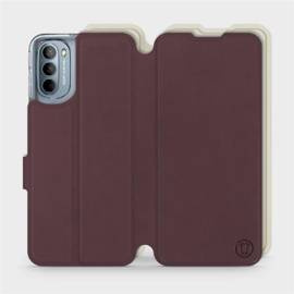 Hülle für Motorola Moto G31 - Farbe Burgund mit Platin