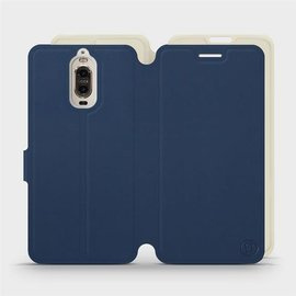 Hülle für Huawei Mate 9 Pro - Farbe Marineblau mit Platin