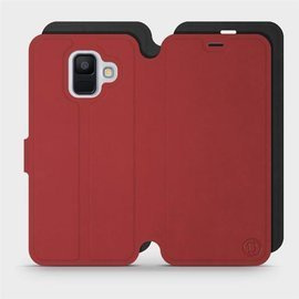 Hülle für Samsung Galaxy A6 Plus 2018 - Farbe Dunkelrot mit Schwarz