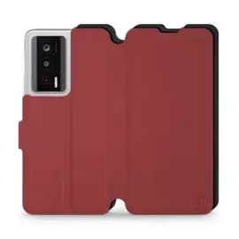 Hülle für Xiaomi POCO F5 Pro - Farbe Dunkelrot mit Schwarz