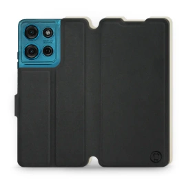 Hülle für Motorola Moto G75 5G - Farbe Schwarz mit Platin