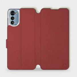 Hülle für Motorola Moto E32s - Farbe Dunkelrot mit Platin