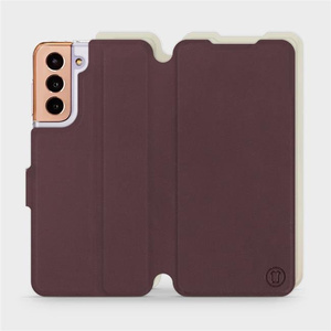 Hülle für Samsung Galaxy S21 - Farbe Burgund mit Platin