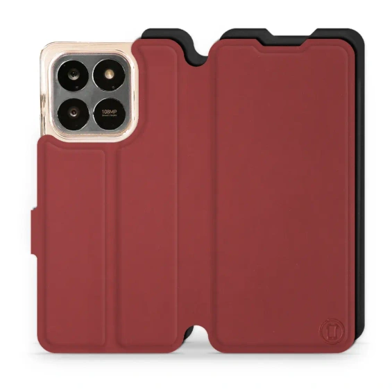 Hülle für Huawei Honor X7d - Farbe Dunkelrot mit Schwarz