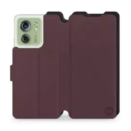 Hülle für Motorola Edge 40 - Farbe Burgund mit Schwarz