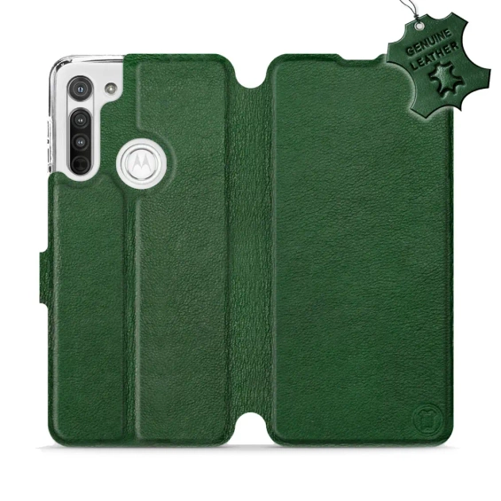Hülle für Motorola Moto G8 - Farbe Green Leather