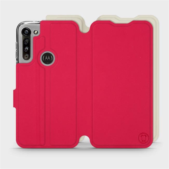 Hülle für Motorola Moto G8 Power - Farbe Rot mit Platin