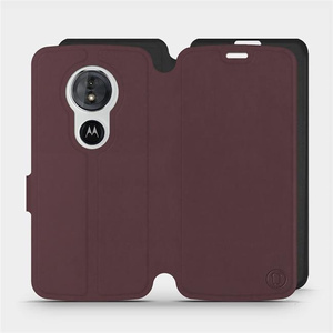 Hülle für Motorola Moto G6 Play - Farbe Burgund mit Schwarz